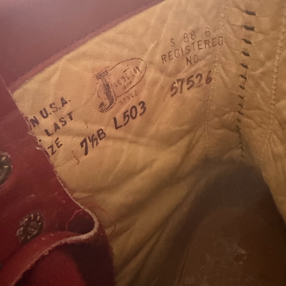 Justin Red Leather Boots - Picture 6 of 7